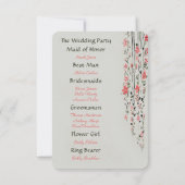 Fête du programme de mariage d'aquarelle florale o (Dos)