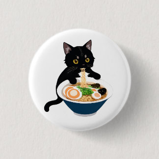 Fête du Ramen Meow-Tastic : Beau Badge de chat