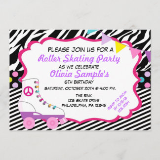 Fête du Roller Skating Party Invitation d'annivers
