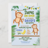 Fête du singe Anniversaire Swing Sur Invitation Bl (Devant)