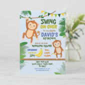 Fête du singe Anniversaire Swing Sur Invitation Bl (Debout devant)