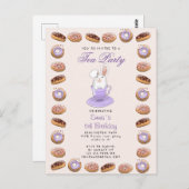 fête du thé d'anniversaire invitation lapin et bei (Devant / Derrière)