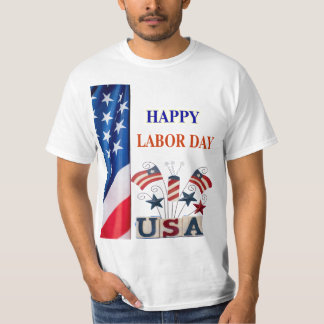 Fête du travail du drapeau américain en t-shirt bl