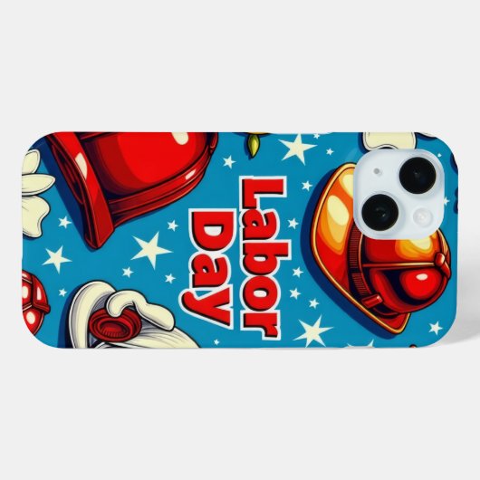Fête du Travail Iphone 15 coque (Verso (horizontal))