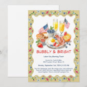 Fête du Travail Mimosa Brunch Invitation - Patriot (Devant / Derrière)