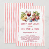 Fête du Travail Sangria Pique-nique Invitation - P (Devant / Derrière)