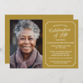 FÊTE ÉLÉGANTE DE LA VIE INVITATION FUNÉRALE (Devant / Derrière)