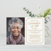 FÊTE ÉLÉGANTE DE LA VIE INVITATION FUNÉRALE (Debout devant)