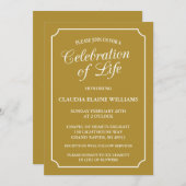 FÊTE ÉLÉGANTE DE LA VIE INVITATION FUNÉRALE (Devant / Derrière)