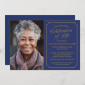 FÊTE ÉLÉGANTE DE LA VIE INVITATION FUNÉRALE (Devant / Derrière)