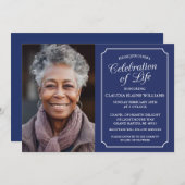 FÊTE ÉLÉGANTE DE LA VIE INVITATION FUNÉRALE (Devant / Derrière)