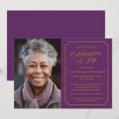 FÊTE ÉLÉGANTE DE LA VIE INVITATION FUNÉRALE (Devant / Derrière)