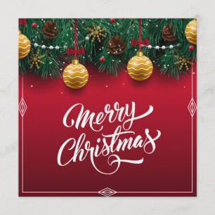 Fête élégante de Noël en rouge Invitation
