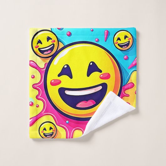 Fête Emoji Rire (Gant de toilette)