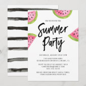 Fête estivale de la pastèque moderne Invitation (Devant / Derrière)