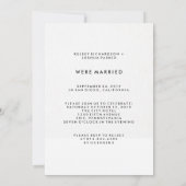 Fête et Faire-part simple des Mariages Post (Dos)