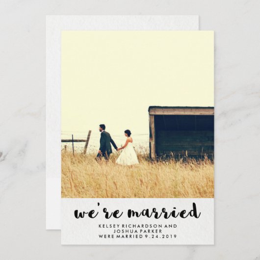 Fête et Faire-part simple des Mariages Post (Devant / Derrière)