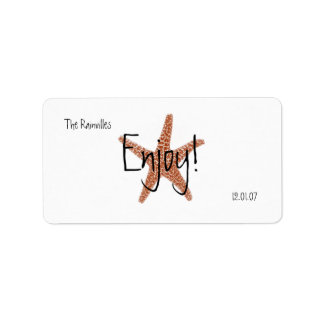 Fête Faveur Étiquette avec Starfish