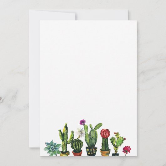 Fête Fête de l'mariée Fiesta Cactus Invitation mex (Dos)