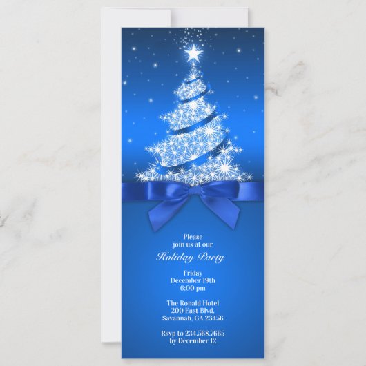 Fête Fête Fête Fête Bleue Élégante Invitation (Devant)