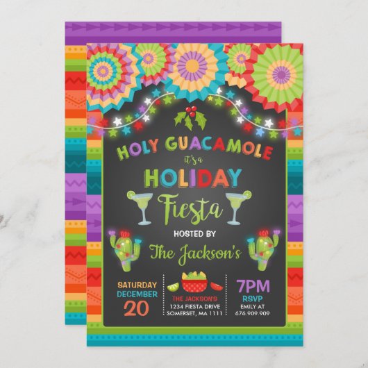 Fête Fête Fête Invitation Saint-Guacamole (Devant / Derrière)
