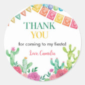 Fête Fille Cactus Étiquettes de fête d'anniversair (Devant)