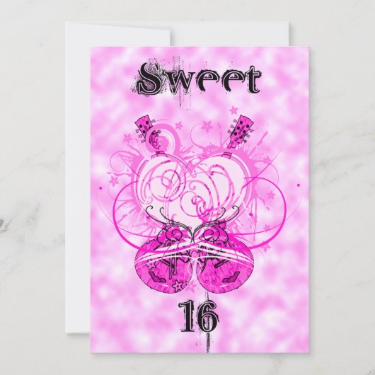 Fête fille Sweet 16 Anniversaire Invitation (Devant)