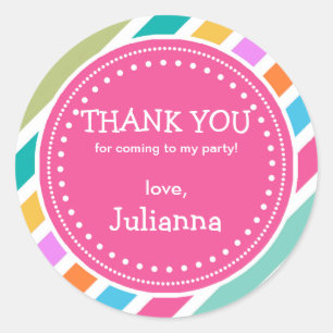 Fête Filles Anniversaire Merci Favor Sticker