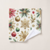 Fête Florale Red Green Gold (Gant de toilette)