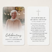 Fête funéraire de la vie Carte de prière photo (Devant & derrière)