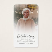 Fête funéraire de la vie Carte de prière photo (Devant)