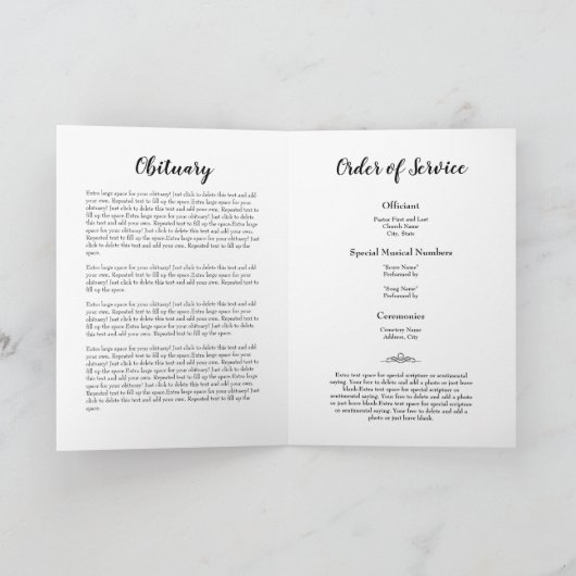 Fête funéraire de la vie Programme floral (Intérieur)