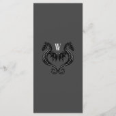 Fête Gris noir Dragon Imaginaire menu Mariage (Dos)