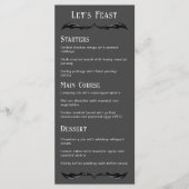 Fête Gris noir Dragon Imaginaire menu Mariage (Devant)