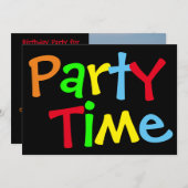 Fête Heure Anniversaire Photo Invitation (Devant / Derrière)