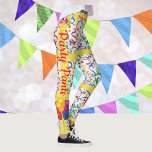 Fête Heure Leggings Célébrer Anniversaire Pantalon<br><div class="desc">Est-ce ton anniversaire ? Voulez-vous célébrer une réalisation ? As-tu atteint ton objectif ? Fêtez-le ! Vous pouvez modifier la couleur de l'arrière - plan si vous le souhaitez et insérer votre texte à l'aide du modèle. Amusez-vous bien !</div>