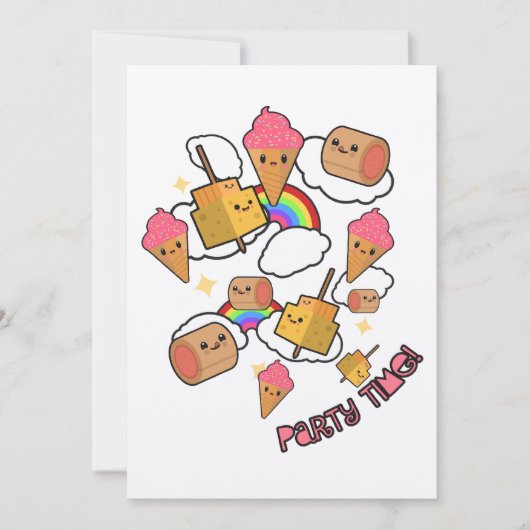 Fête Heure Nourriture Anniversaire Invitation (Devant)