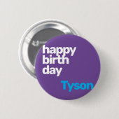 fête heureux anniversaire minimum violet badge bou (Devant & derrière)