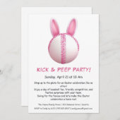 Fête Hit & Peep - Invitation de baseball de Pâques (Devant / Derrière)