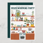 Fête Invitation Cute Art Cosy Cuisine (Devant / Derrière)