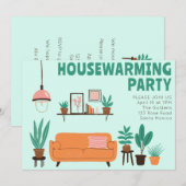 Fête Invitation Cute Living Room Canapé (Devant / Derrière)