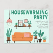 Fête Invitation Cute Living Room Canapé (Devant)