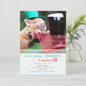 Fête Invitation de cochon de bière (Debout devant)