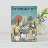 Fête Invitation Mignonne Country Village Art (Debout devant)