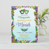 Fête Masquerade Invitation Anniversaire (Debout devant)