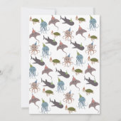 Fête (Mer) Animaux Invitation d'anniversaire (Dos)