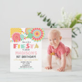 Fête mexicaine Anniversaire Invitation Pink Gold (Debout devant)