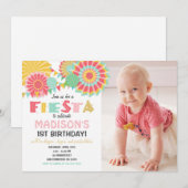 Fête mexicaine Anniversaire Invitation Pink Gold (Devant / Derrière)