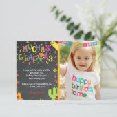 Fête mexicaine Carte de remerciements d'anniversai (Debout devant)