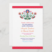 Fête mexicaine de mariage Invitation colorée (Devant / Derrière)